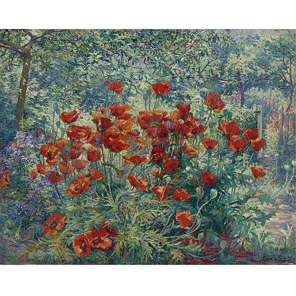 Juliette Wytsman comparable auction result: juliette wytsman 1866 1925 le jardin fleuri oil on canvas
