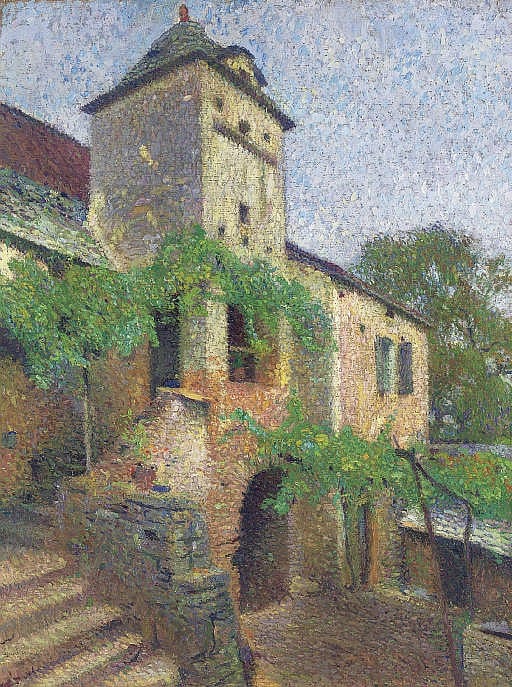 Henri (1860) Martin comparable auction result: vue d une ferme avec un pigeonnier