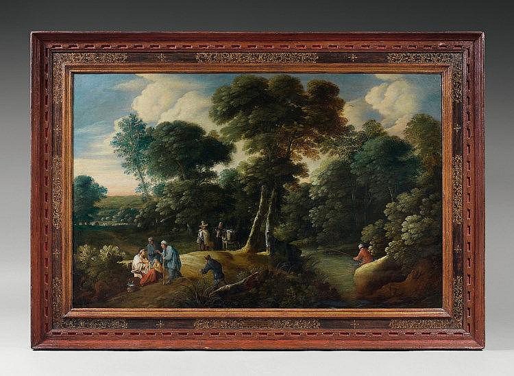 Lucas Achtschellinck comparable auction result: lucas achtschellinck 1626 bruxelles 1699 bruxelles paire de paysages forestiers anim s de personnages