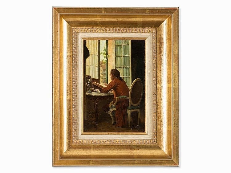 Géo Weiss comparable auction result: g o weiss 1861 1929 in the study oil painting c 1880 90
