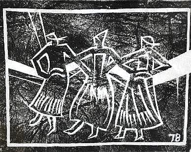 Ashley John Manley comparable auction result: ashleigh john manley b 1949 australia three dancers linocut