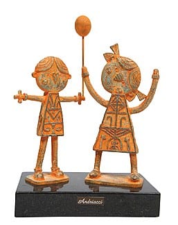 Fernando Andriacci comparable auction result: fernando andriacci ni os con globo 2014 firmada escultura en bronce patinado 31 5 x 33 x 8 cm con certificado del artista