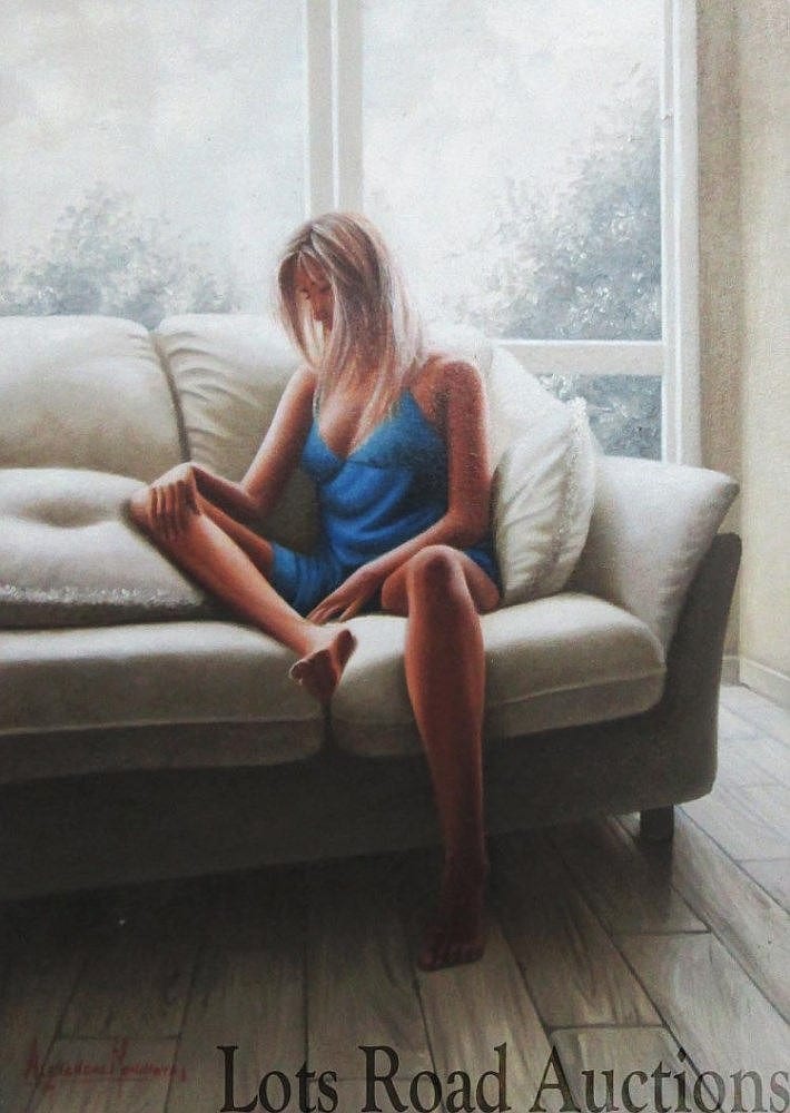 Alexandre Monntoya comparable auction result: alexandre monntoya colombian b 1974 lisa oil on canvas 50cm x 61cm signed framed