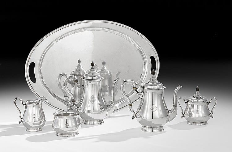 American Six-Piece Sterling Silver Tea Set sold by New Orleans Auction Galleries, lot 78 — auction record photograph
