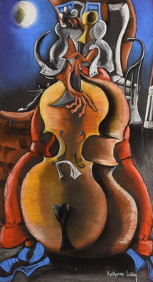 Katherine Liddy comparable auction result: katherine liddy 20th 21st century chello in the moonlight