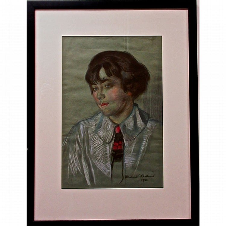 Frederick Sproston Challener comparable auction result: frederick sproston challener canadian 1869 1958 beatrice maltby 1922 pastel signed and dated 1922 lower right titled to label verso sight 21 x 14 53 3 x 35 6 cm