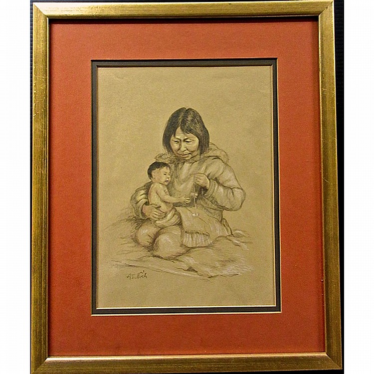 Anna T. Noeh comparable auction result: anna t noeh canadian 1926 mother and child pastel signed lower left sight 12 x 8 8 30 5 x 22 4 cm