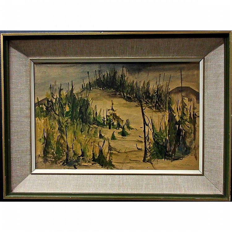 Roger Cantin comparable auction result: roger cantin canadian 1930 landscape study watercolour on paper laid down on masonite signed lower right 12 x 16 30 5 x 40 6 cm
