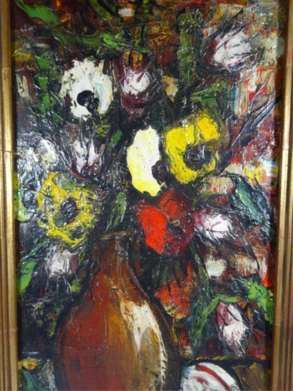 Auction comp thumbnail for MAURICE DE VLAMINCK (FRENCH, 1876-1958) (ATTRIB.), OIL PAINTING ON CANVAS, STILL LIFE OF FLOWERS IN A VASE, SIGNED LOWER RIGHT. PROVENANCE: FROM THE PRIVATE COLLECTION OF THE OWNER OF THE SILAS HARMON & CO. GALLERIES IN PALM BEACH & JUPITER, FL. IMAGE APPROX 16.25" X 9.5", FRAME APPROX 21" X 14" (Wilton Theatre Auction Gallery, Lot 44A)