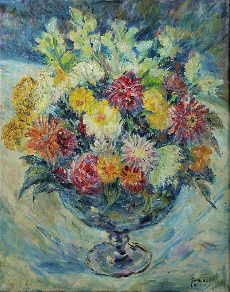Samuel George Cahan comparable auction result: samuel george cahan american 1886 1974 flower still life oil on canvas 20 x 16 in
