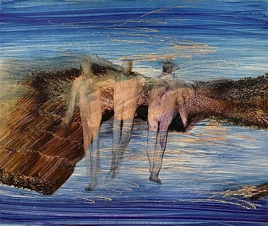 SIDNEY NOLAN 1917-1992 Gallipoli (1959) oil on paper on board sold by Smith & Singer, lot 311 — auction record photograph