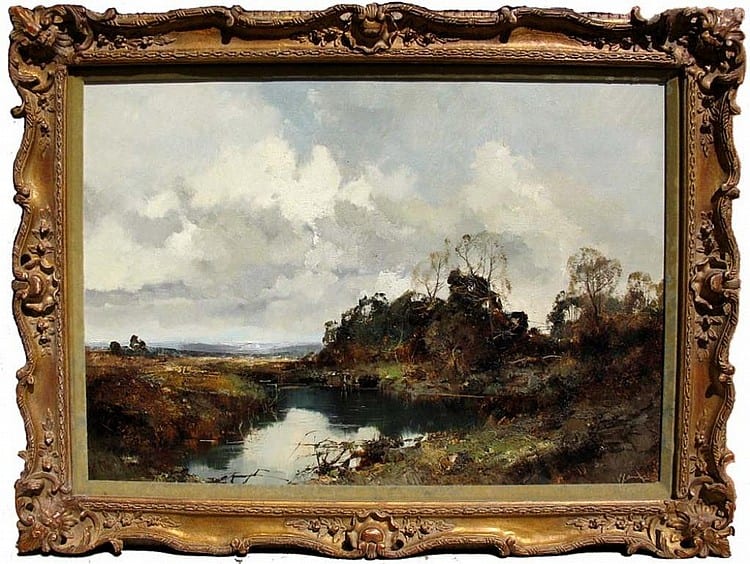 PAUL HENZE GERMAN OIL ON CANVAS LANDSCAPE PAINTING sold by Rare-Era, lot 12 — auction record photograph