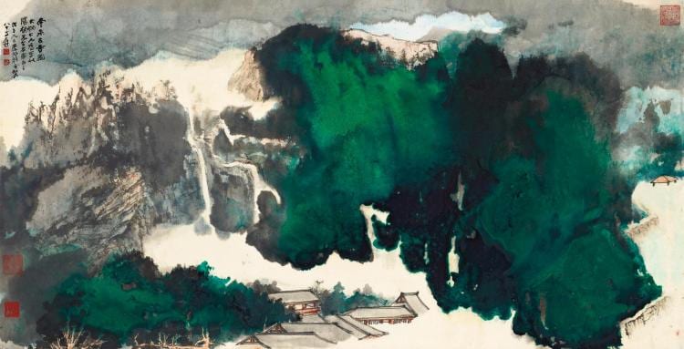 Zhang Daqian (CHANG DAI-CHIEN, 1899-1983) | Ancient Temple in the Mist comparable sale