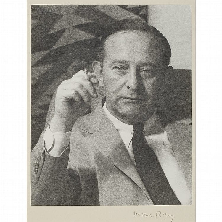 MAN RAY (1890-1976) [Portrait of Arthur Freed]. Gelatin silver print tipped to original mount, 9 1/2 x 7 5/8 inches (242 x 1... sold by DOYLE Auctioneers & Appraisers, lot 544 — auction record photograph