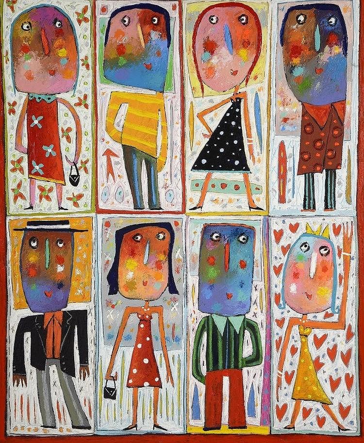 christophe jehan n en 1961 8 personnages acrylique sur toile · Louiza Auktion & Associés · 2015-03-28 Christophe Jehan comparable auction result: christophe jehan n en 1961 8 personnages acrylique sur toile