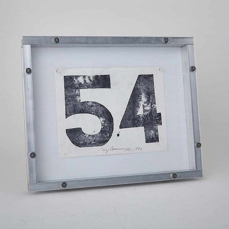 Greg Curnoe comparable auction result: greg curnoe 54 ink on paper within artist made aluminum frame overall 14 ins x 17 ins x 2 ins 35 6 cms x 43 2 cms x 5 1 cms