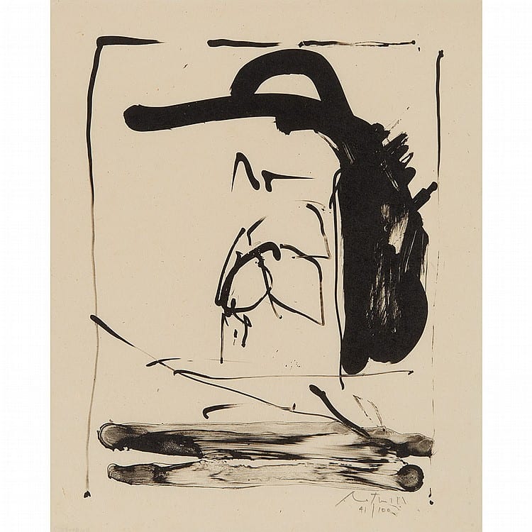 Robert Motherwell THE ROBINSON JEFFERS PRINT (BELKNAP 250) Lithograph, with Jeffers, APROPOS sold by DOYLE Auctioneers & Appraisers, lot 128 — auction record photograph