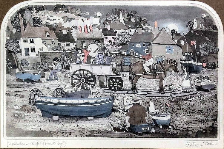 Graham Clark comparable auction result: graham clark born 1941 etching and coloured aquatint mallards in flight 13 5ins x 21 5ins