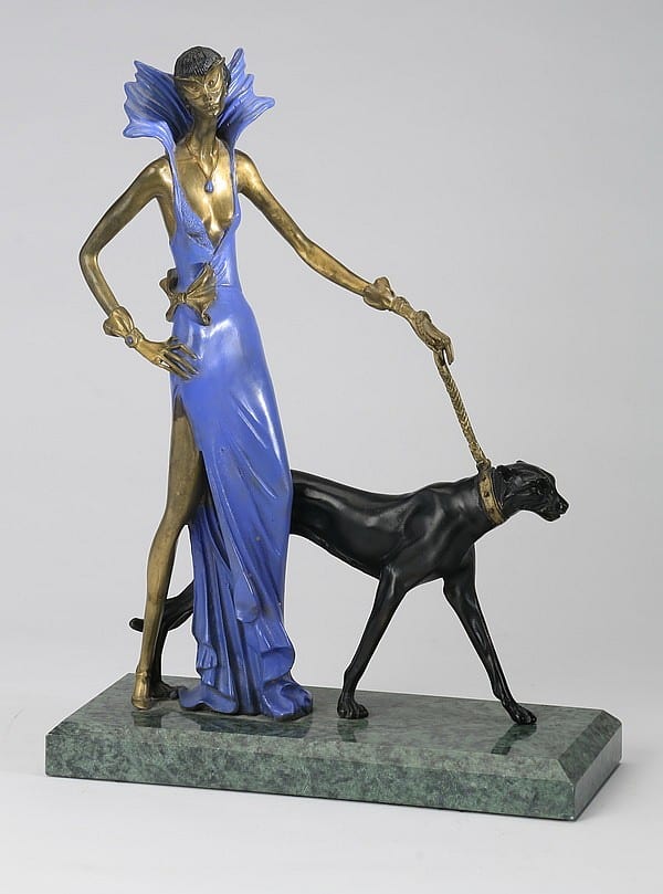 Bronze figural sculpture, after Erte' sold by Great Gatsby's Auction Gallery, Inc., lot 573 — auction record photograph