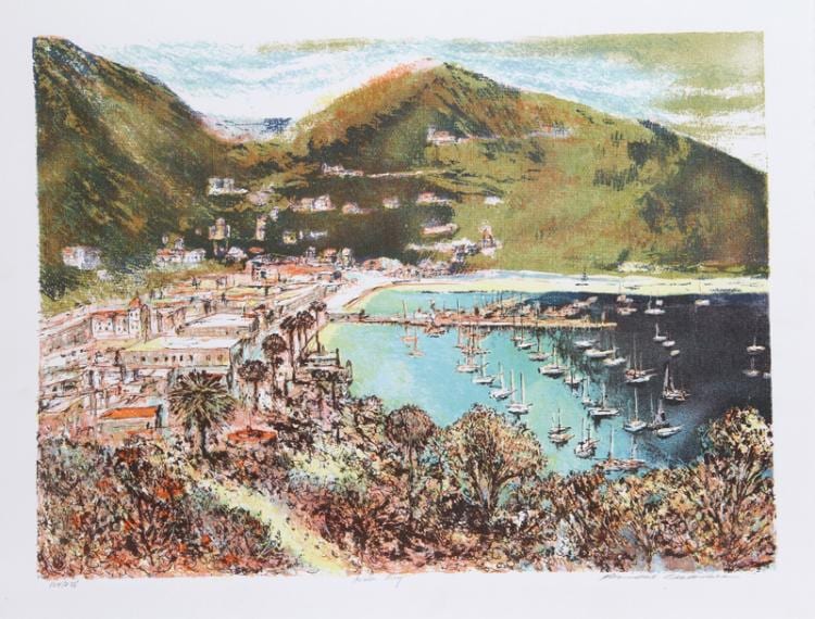 Francis Caldwell comparable auction result: francis atlee caldwell avalon bay lithograph