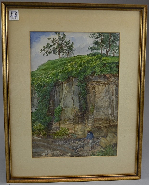 Leandro Izaguirre comparable auction result: leandro izaguirre mexican 1867 1941 untitled laborer at work watercolor on papersigned lower leftsize 19 3 8 x 15 1 4
