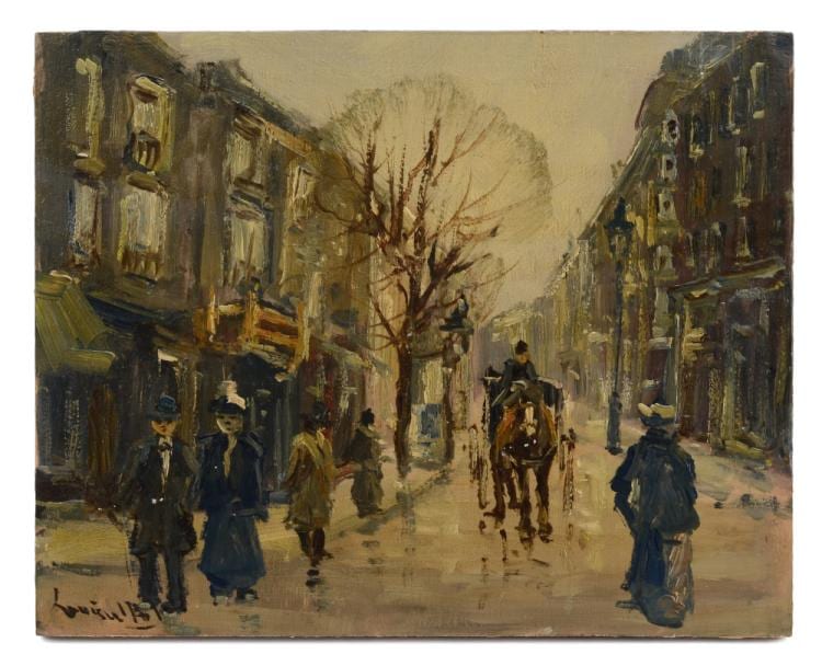 LOUIS VAN DER POL PARIS STREET SCENE PAINTING sold by Burchard Galleries Inc, lot 1123 — auction record photograph