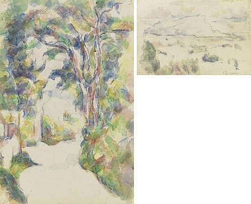 Route tournante ( recto ); La Montagne Sainte-Victoire vue des lauves ( verso ) comparable sale
