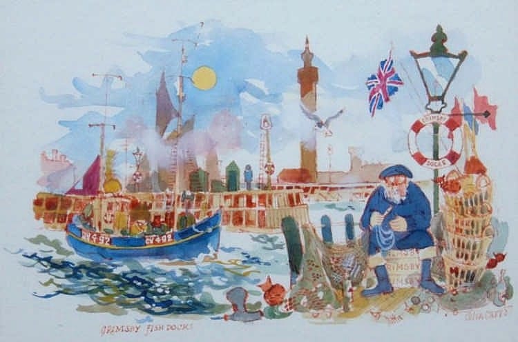 Colin Carr comparable auction result: colin carr 1929 2002 grimsby fish docks waterc