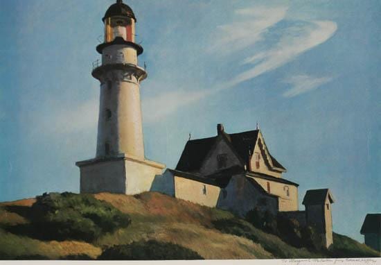 Edward Hopper (American 1882-1967), Lighthouse at Two Lights, Color Print, Sight Size: 425 x 597 mm sold by Weschler's, lot 283 — auction record photograph