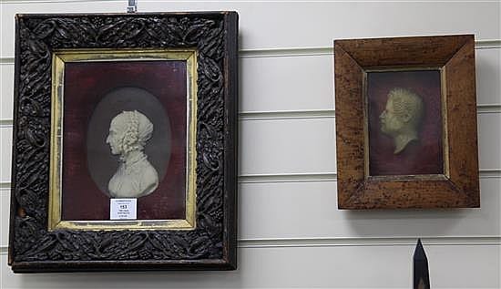 Richard Cockle Lucas comparable auction result: two wax portraits