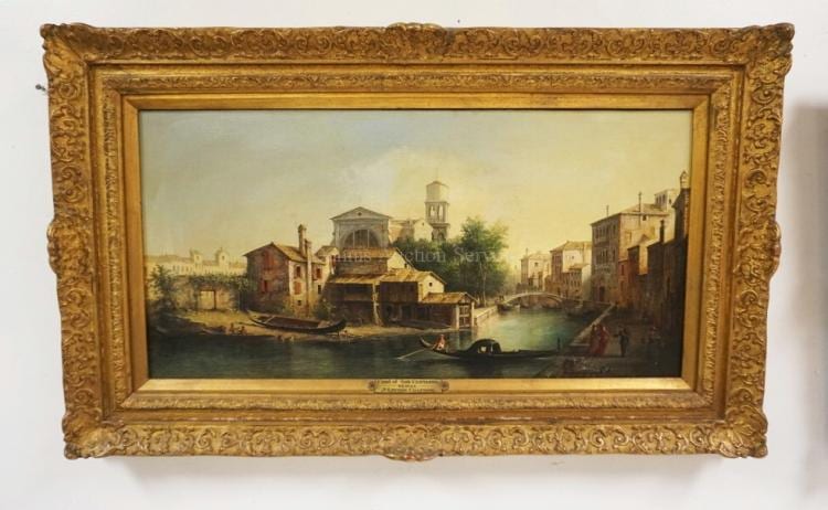 John Linton Chapman comparable auction result: john linton chapman 1835 1905 oil painting on canvas titled canal of san cervasio 27 x 13 1 2 inches signed lower right