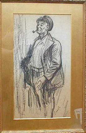 Norman (1919) Cornish comparable auction result: norman cornish b 1919 a portrait of a man with
