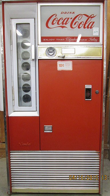 VINTAGE COCA-COLA VENDING MACHINE, Vendo model H63A, serial #01127417, c. 1960s. Cabinet dimensions: 54"H x 27.5"W x 22"D. sold by O'Gallerie, lot 519 — auction record photograph