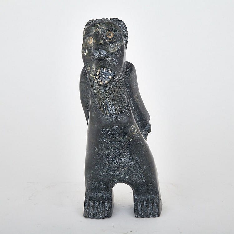 Samuel Nahaulaituq comparable auction result: samuel nahaulaituq 1923 1999 singing inuk stone antler 12 x 4 5 x 3 5 30 5 x 11 4 x 8 9 cm