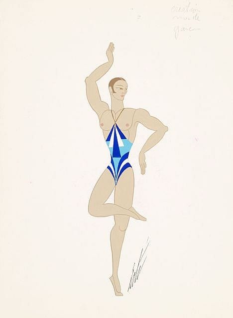 ERTÉ (Romain de Tirtoff dit) (1892 - 1990) "LE TRAIN BLEU" - 1979 sold by Artcurial, lot 92 — auction record photograph