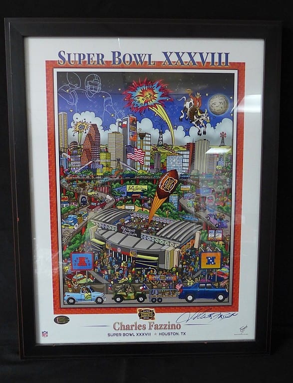 Charles Fazzino Super Bowl Print sold by Sterling Associates, Inc., lot 71A — auction record photograph