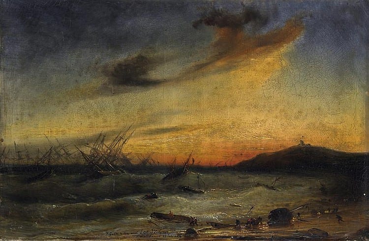 Théodore (Baron) Gudin comparable auction result: arrival of the french on the algerian coast in front of sidi el farruch in june 1830