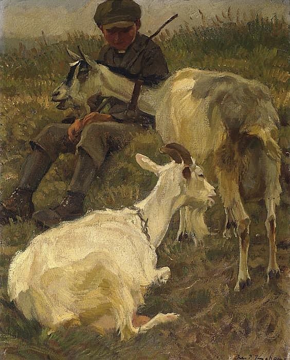 small goatherd with two animals · Van Ham Kunstauktionen · 2007-11-16 Paul Junghanns comparable auction result: small goatherd with two animals