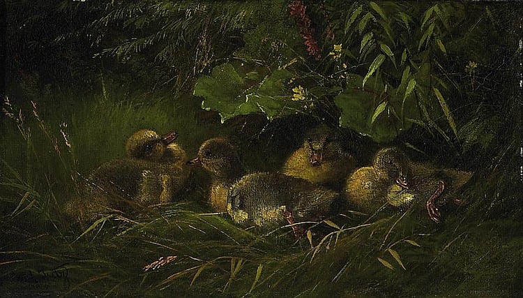 duckling in the nest · Van Ham Kunstauktionen · 2007-11-16 Carl (1873) Jutz comparable auction result: duckling in the nest
