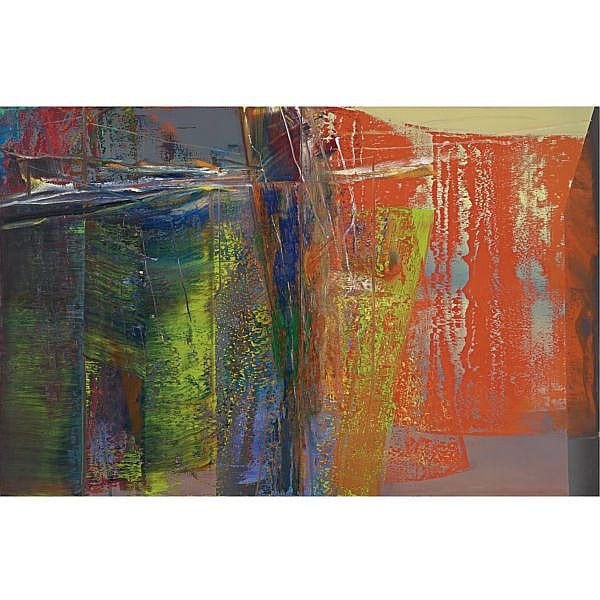 l - Gerhard Richter , b. 1932 Abstract Painting (596) oil on canvas in two parts comparable sale