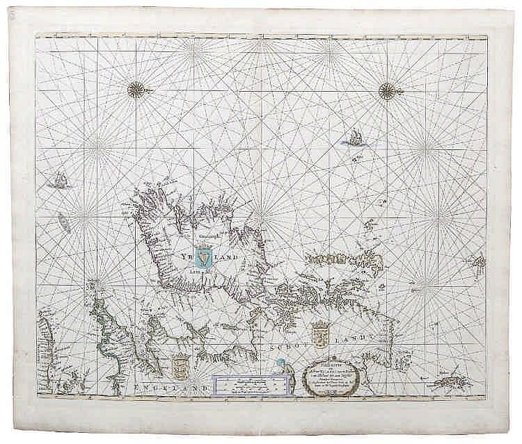 pieter goos 1615 1675 amsterdam paskaarte a seachart of ireland · Adam's · 2015-05-12 Pieter Goos comparable auction result: pieter goos 1615 1675 amsterdam paskaarte a seachart of ireland