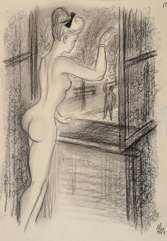 Alexander Szekely comparable auction result: alexander szekely 1901 1940 chalk drawing