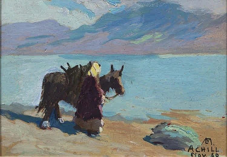 Eileen Murray comparable auction result: eileen murray 1885 1962 return from market achilloil on canvas 17 x 24cm