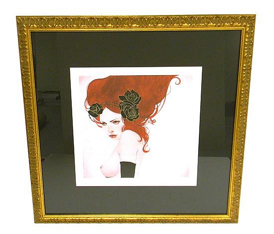 sylvia ji american b 1982 rose limited edition print 3 100 red haired woman with black roses pencil signed lr framed no · Winter Associates, Inc. · 2015-05-18 Sylvia Ji comparable auction result: sylvia ji american b 1982 rose limited edition print 3 100 red haired woman with black roses pencil signed lr framed no