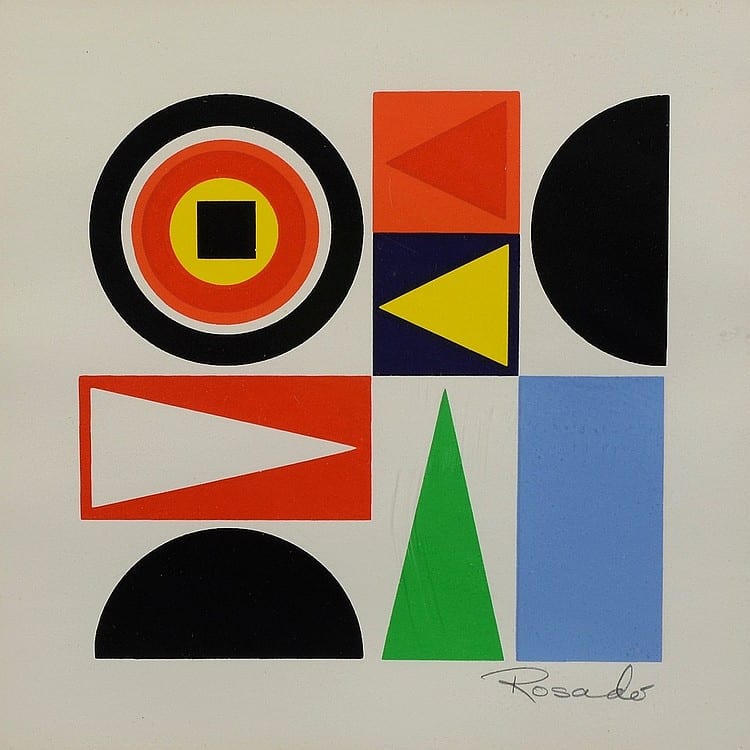 Julio Rosado del Valle comparable auction result: julio rosado del valle puerto rican 1922 2008 serigraph geometric pencil signed lower right 6 6 3 4 x 6 3 4 sight 10 1 4
