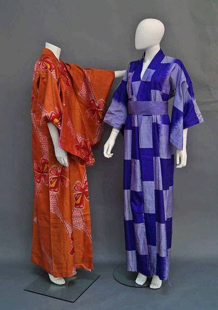 A Japanese silk kimono, mid to late 20th century, sold by Roseberys, lot 635 — auction record photograph