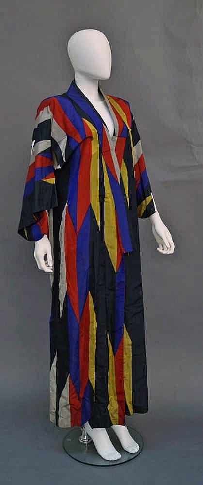 A silk ikat Japanese kimono, early 20th century, w sold by Roseberys, lot 638 — auction record photograph
