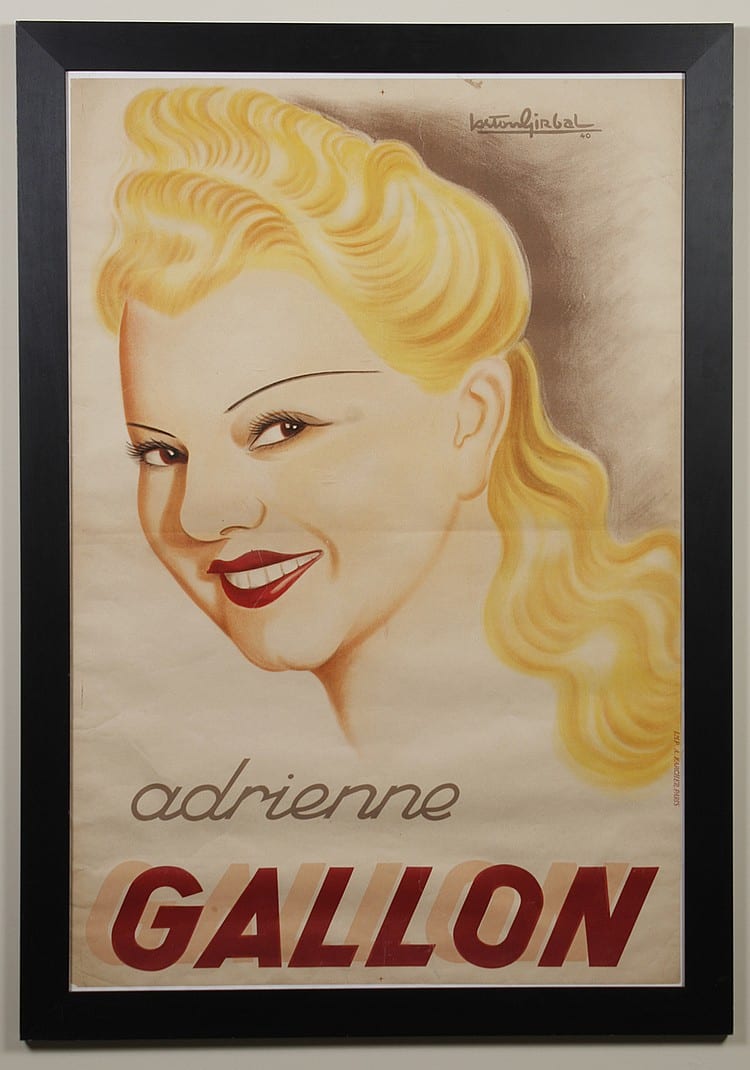 Gaston Girbal comparable auction result: gaston girbal 1888 1978 france lithograph on paper color lithograph titled adrienne gallon depicting the french film star wi