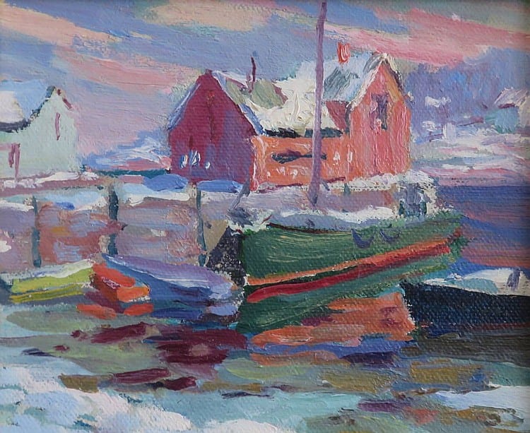 Clayton Leroy (Roy) Morse comparable auction result: c roy morse 1913 motif 1 rockport oil