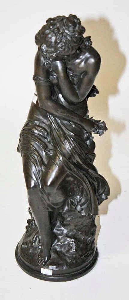 Mattheus Johannes Marie Wiegman comparable auction result: a bronzed composition allegorical figure of a seated woman after mat